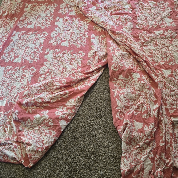 X2 Lands' End Floral Pink and White Duvet Cover FULL - Picture 6 of 12